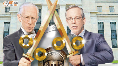 聯儲局副主席費希爾（左）及紐約聯儲銀行達德利（右）開腔，意味年底前仍有機會加息。（設計圖片）