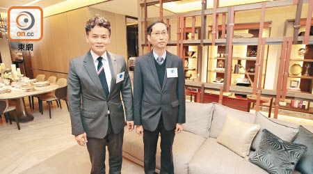 恒地林達民（左）表示，迎海‧御峰銷售籌備工作進入直路，最快今日公布首張價單。