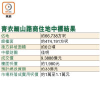 青衣細山路商住地中標結果