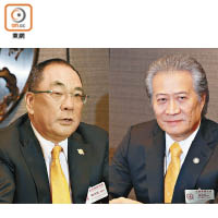金銀業貿易場理事長陳尚智（左）及金銀業貿易場永遠名譽會長張德熙（右）。