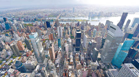 美國樓價平穩向上，圖為紐約市貌。
