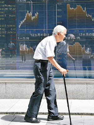 人口老化是日本通脹持續低迷的主要原因。（資料圖片）