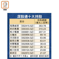 深股通十大持股