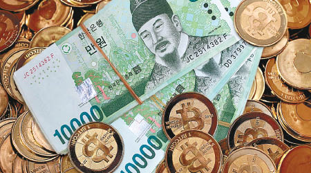 比特幣及韓圜均上升。（設計圖片）
