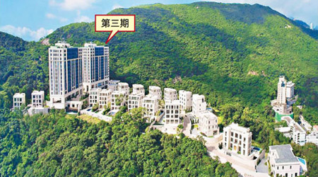 Mount Nicholson第三期暫已售出八伙分層大宅，吸金逾38.6億元。