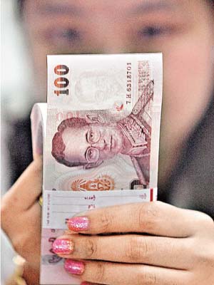 泰銖匯價相較其他新興市場貨幣穩定，今年僅貶值約1.2%。