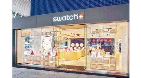 大行指，鐘錶品牌Swatch銷售受打擊。