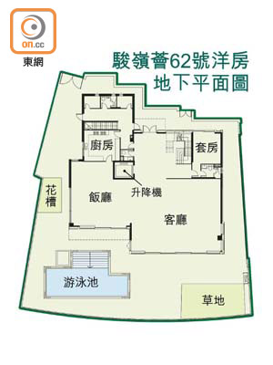 駿嶺薈62號洋房地下平面圖