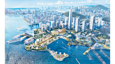 新世界深圳太子灣綜合項目料於二四年起分階段落成。圖為項目概念圖。
