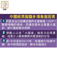 中國經濟面臨多項負面因素