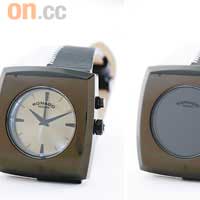ROMAGO方形黑白皮帶手錶 $798（C）
