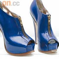 Max Monelli藍色拉鏈露趾高踭鞋 $3,499（A）