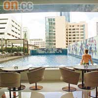 設在酒店6樓的露天泳池，猶如鬧巿中的綠洲。