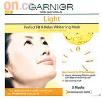 Garnier Light Perfect Fit & Relax Whitening Mask $99