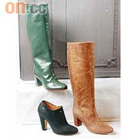 綠色boots $9,299<br>啡色boots 　$8,799<br>黑色ankle boots  $6,799