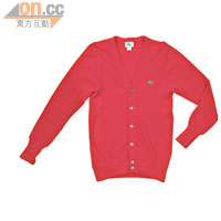 Lacoste紅色Cardigan（男） $1,298