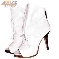 Nine West白色牛皮縐摺Ankle Boots $1,395（b）