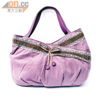 紫色蝴蝶結絨布Tote Bag $379（a）