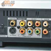 MCD909<br>機背備有HDMI插口，可將增線後的1,080p視訊，在最直接及無干擾的情況下傳送至電視。