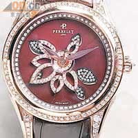 Diamond Flower玫瑰金鑽石腕錶　$170,000