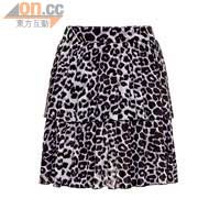 Max & Co.豹紋Ruffles短裙 $2,280（f）
