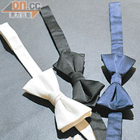 Navy satin bow tie $1,000<br>Black satin bow tie $1,200<br>  White cotton bow tie $1,000<br>