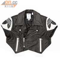 黑×白色 Crop Leather Jacket $6,000