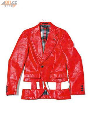 CdG HOMME PLUS鮮紅色仿皮外套 $7,950（b）