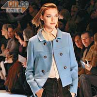 Wool Coat與格子褲的配搭，充滿美式風情。