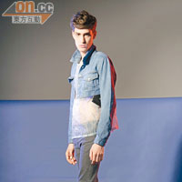 淺藍色Cropped Denim Jacket $4,699<br>淺藍色荊棘迷彩透視 Mesh Top $3,999<br>黑色洗水牛仔褲 $4,599