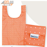 BAGGU橙色波點圖案摺合式環保袋 $78（b）