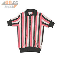 MAN紅黑杏色條子針織Polo Shirt<br>原價$4,560  半價$2,280