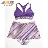 SPEEDO 紫色斜間三點式泳衣 $399（b）
