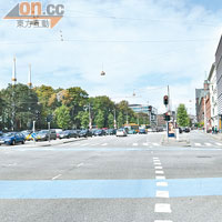 全巿分有汽車、單車和行人三條專線，道路畫有的單車線也清晰可見。