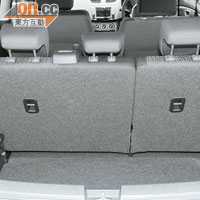 尾箱標備容積為210公升，摺合後排座椅更可達533公升。