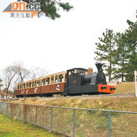 遊客可以試坐模擬蒸汽火車浪花號來欣賞公園的景色。