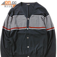 黑色Tubular Stripe Cardigan（100% Merino Wool）$2,660 
