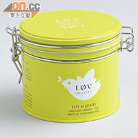 LOV Lov is Good $188（d）<BR>Kapok力推貨品，法國Love Organic Tea為宣揚環保，特別以循環再用的鐵罐包裝，各種口味會配上不同顏色罐子與圖案，統統都滿載愛的訊息。