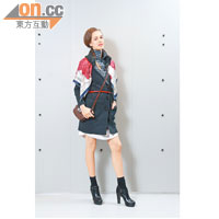 紅白色dress$3,580<br>千鳥格短外套$3,280<br>針織長外套連belt$4,480<br>絲巾$680<br>小手袋$1,580