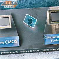 X-Trans CMOS（左）省卻一層Low-Pass Filter，減少光線流失。