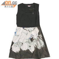 Jessica黑白色水彩印花裙 $2,499（h）