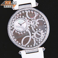 Temps Moderne de Cartier 18K白色黃金鑽石腕錶未定價