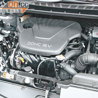 導有D-CVVT技術的1.6公升引擎，馬力達130hp，耗油量亦低。