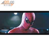 試片區<br>播放《The Amazing Spider-Man》全高清試片，可見蜘蛛俠身上的網紋極清晰，質感層次一流。