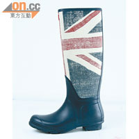 HUNTER深藍色英國旗圖案水靴 $2,130（b） 