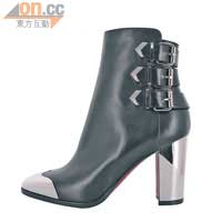Christian Louboutin F/W Collection 2012<br>黑×銀色金屬鞋踭短靴Chelita $16,000
