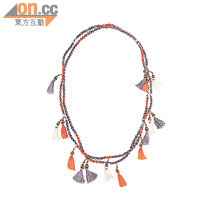 Citrus<br>頸鏈是以細珠串連一起，再綴有一個又一個流穗吊飾，帶有印度色彩。（$1,295）