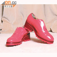 紅色漆皮無鞋帶oxford shoes $5,995