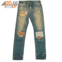 藍×啡色Patchwork牛仔褲 $1,180（a）