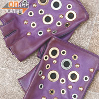 Spike Gloves紫色窩釘皮手套 $9,750